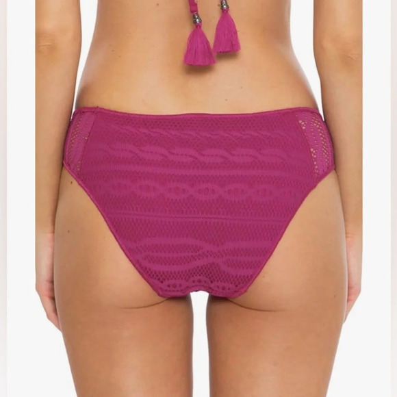 Becca Color Play Crochet Adela Hipster Bottoms in Pomegranate - Picture 2 of 7